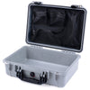Pelican 1500 Case, Silver with Black Handle & Latches Mesh Lid Organizer Only ColorCase 015000-0100-180-110