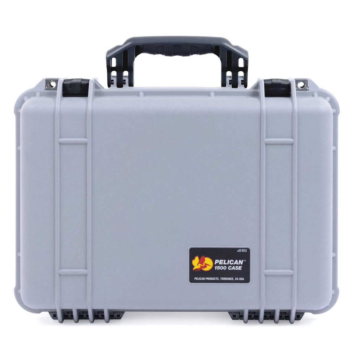 Pelican 1500 Case, Silver with Black Handle &amp; Latches ColorCase 