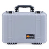 Pelican 1500 Case, Silver with Black Handle & Latches ColorCase