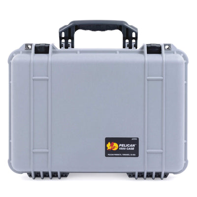 Pelican 1500 Case, Silver with Black Handle & Latches ColorCase