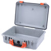 Pelican 1500 Case, Silver with Orange Handle & Latches None (Case Only) ColorCase 015000-0000-180-150