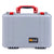 Pelican 1500 Case, Silver with Red Handle & Latches ColorCase 