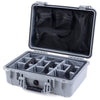 Pelican 1500 Case, Silver Gray Padded Microfiber Dividers with Mesh Lid Organizer ColorCase 015000-0170-180-180