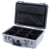 Pelican 1500 Case, Silver TrekPak Divider System with Computer Pouch ColorCase 015000-0220-180-180