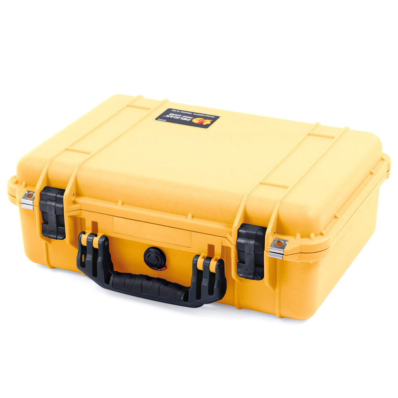 Pelican 1500 Case, Yellow with Black Handle & Latches ColorCase 