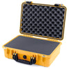 Pelican 1500 Case, Yellow with Black Handle & Latches Pick & Pluck Foam with Convolute Lid Foam ColorCase 015000-0001-240-110