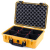 Pelican 1500 Case, Yellow with Black Handle & Latches TrekPak Divider System with Convolute Lid Foam ColorCase 015000-0020-240-110