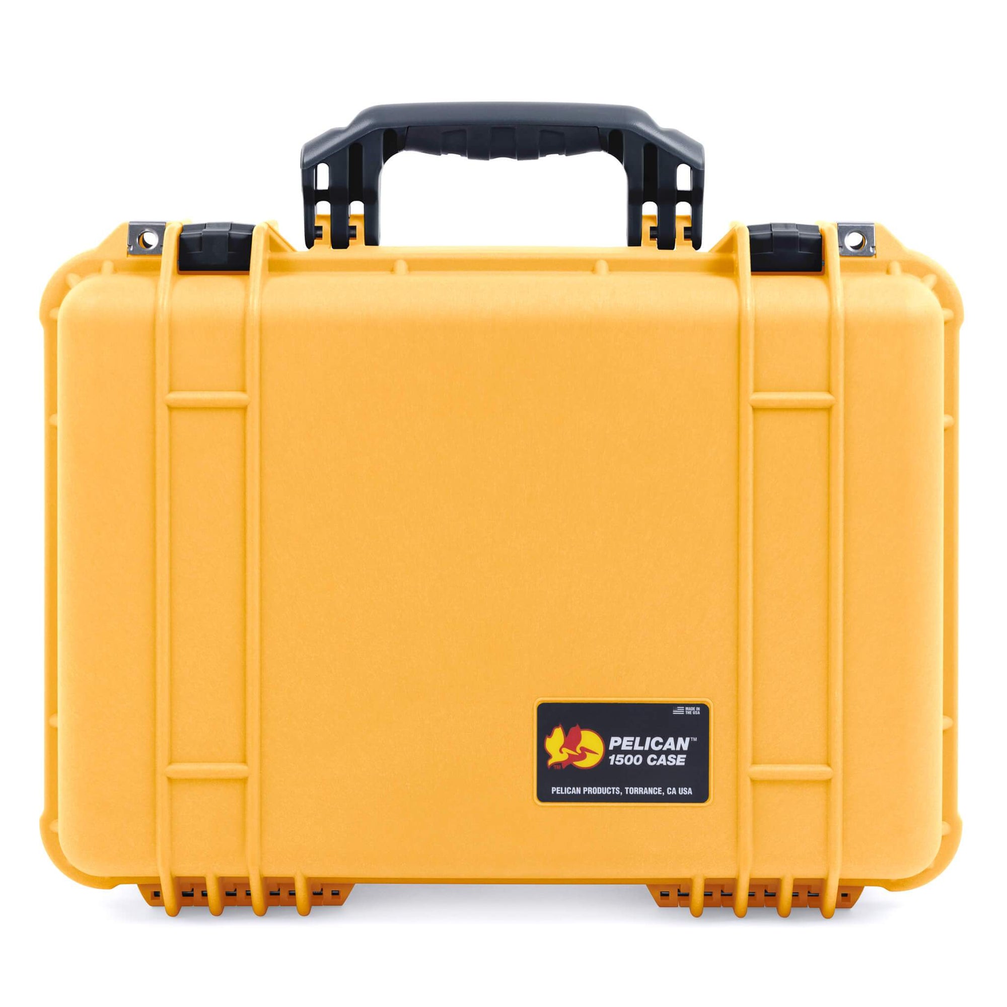 Pelican 1500 Case, Yellow with Black Handle & Latches ColorCase 