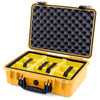 Pelican 1500 Case, Yellow with Black Handle & Latches Yellow Padded Microfiber Dividers with Convolute Lid Foam ColorCase 015000-0010-240-110