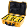 Pelican 1500 Case, Yellow with Black Handle & Latches Yellow Padded Microfiber Dividers with Mesh Lid Organizer ColorCase 015000-0110-240-110