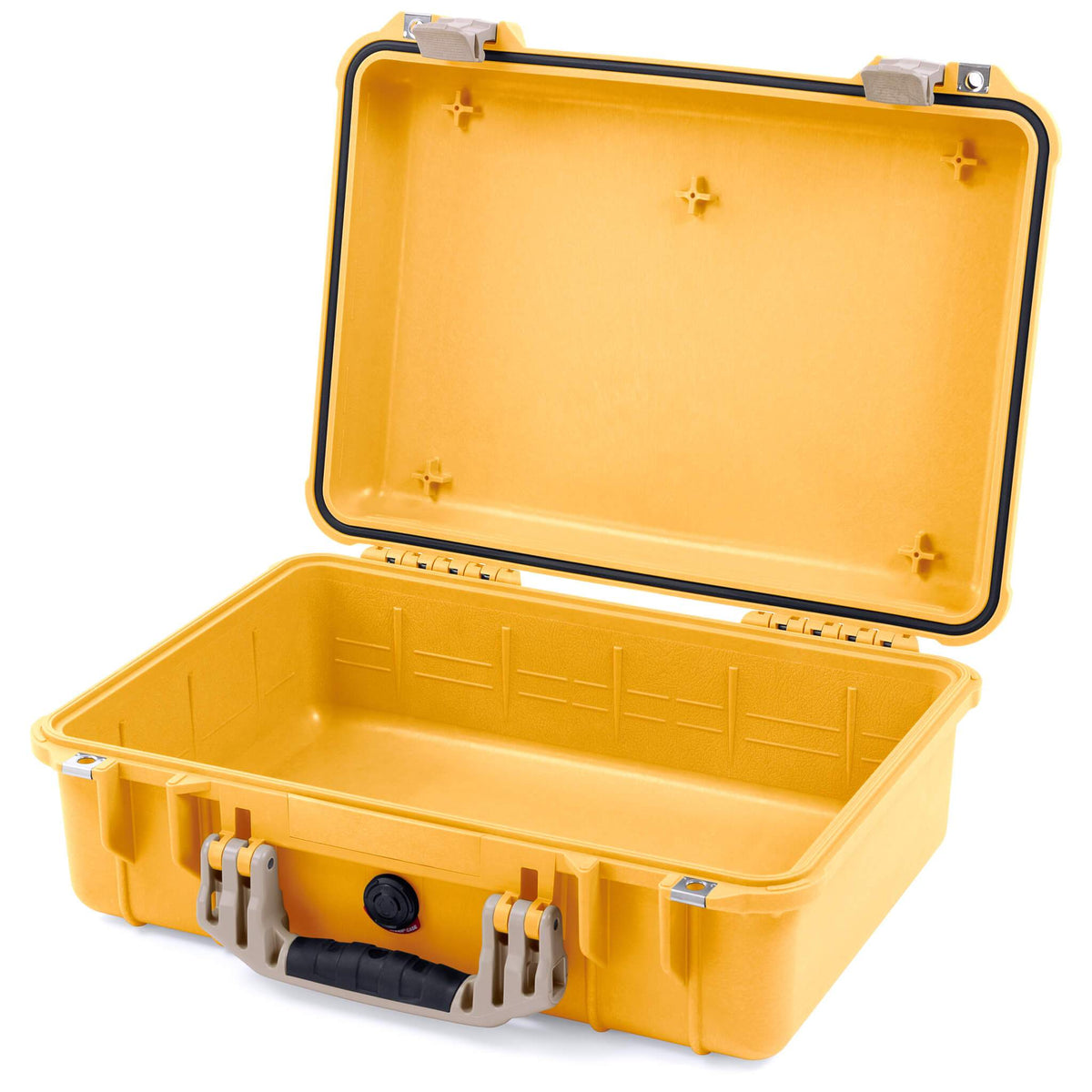 Pelican 1500 Case, Yellow with Desert Tan Handle &amp; Latches None (Case Only) ColorCase 015000-0000-240-310