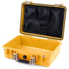 Pelican 1500 Case, Yellow with Desert Tan Handle & Latches Mesh Lid Organizer Only ColorCase 015000-0100-240-310