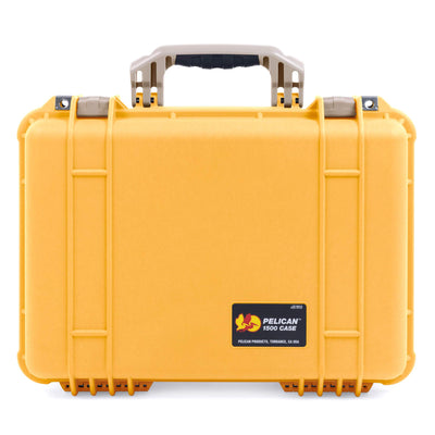 Pelican 1500 Case, Yellow with Desert Tan Handle & Latches ColorCase