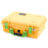 Pelican 1500 Case, Yellow with Lime Green Handle & Latches ColorCase