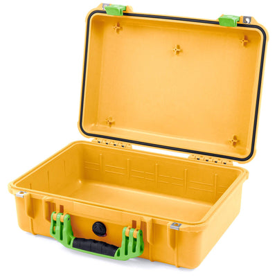 Pelican 1500 Case, Yellow with Lime Green Handle & Latches None (Case Only) ColorCase 015000-0000-240-300