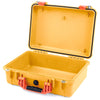 Pelican 1500 Case, Yellow with Orange Handle & Latches None (Case Only) ColorCase 015000-0000-240-150
