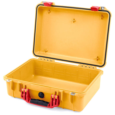 Pelican 1500 Case, Yellow with Red Handle & Latches None (Case Only) ColorCase 015000-0000-240-320