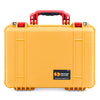 Pelican 1500 Case, Yellow with Red Handle & Latches ColorCase