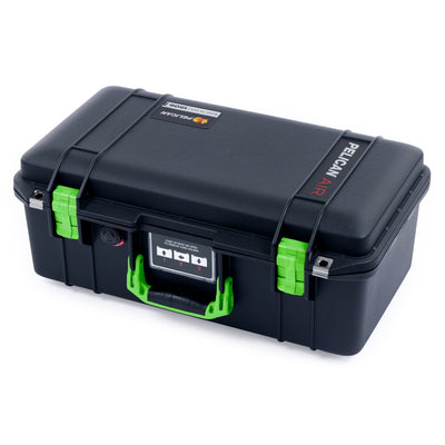 Pelican 1506 Air Case, Black with Lime Green Handles & Latches ColorCase