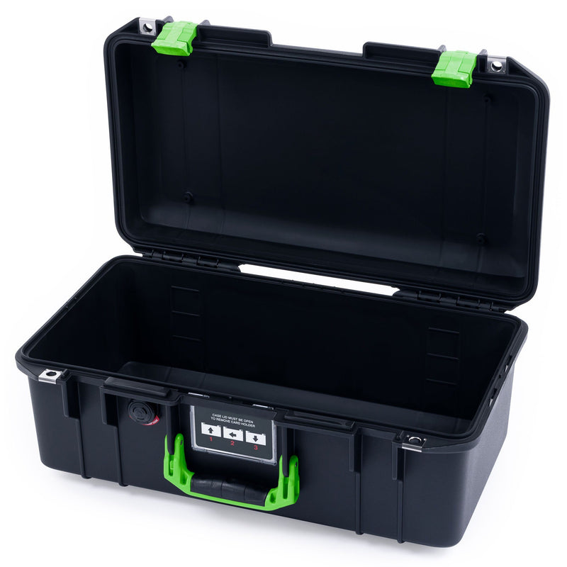 Pelican 1506 Air Case, Black with Lime Green Handles & Latches ColorCase 