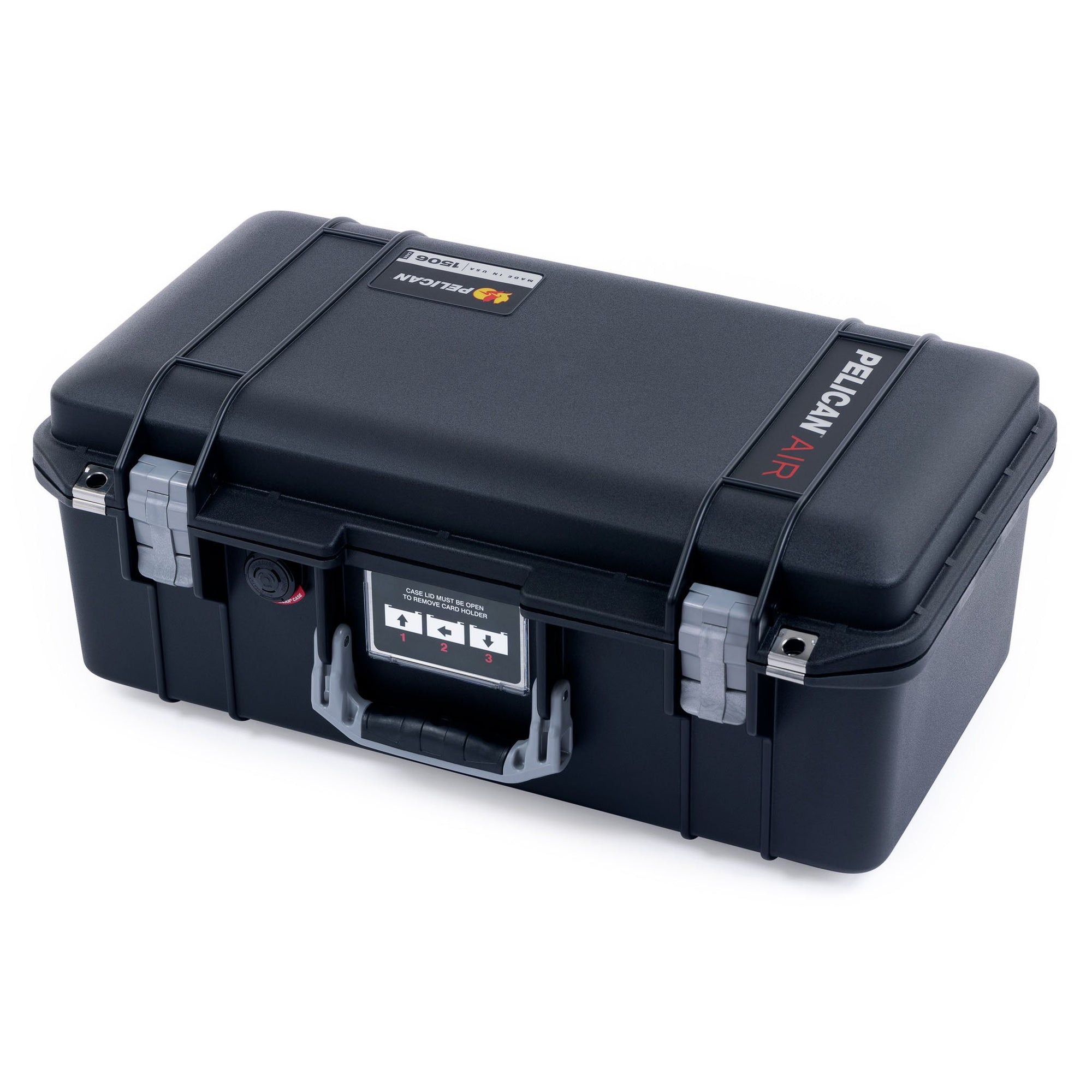 Pelican 1506 Air Case, Black with Silver Handles & Latches ColorCase 