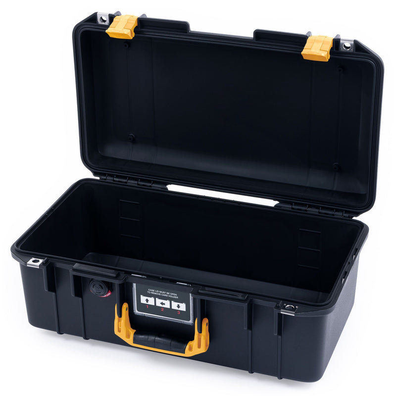 Pelican 1506 Air Case, Black with Yellow Handles & Latches ColorCase 