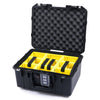 Pelican 1507 Air Case, Black Yellow Padded Microfiber Dividers with Convolute Lid Foam ColorCase 015070-0010-110-110