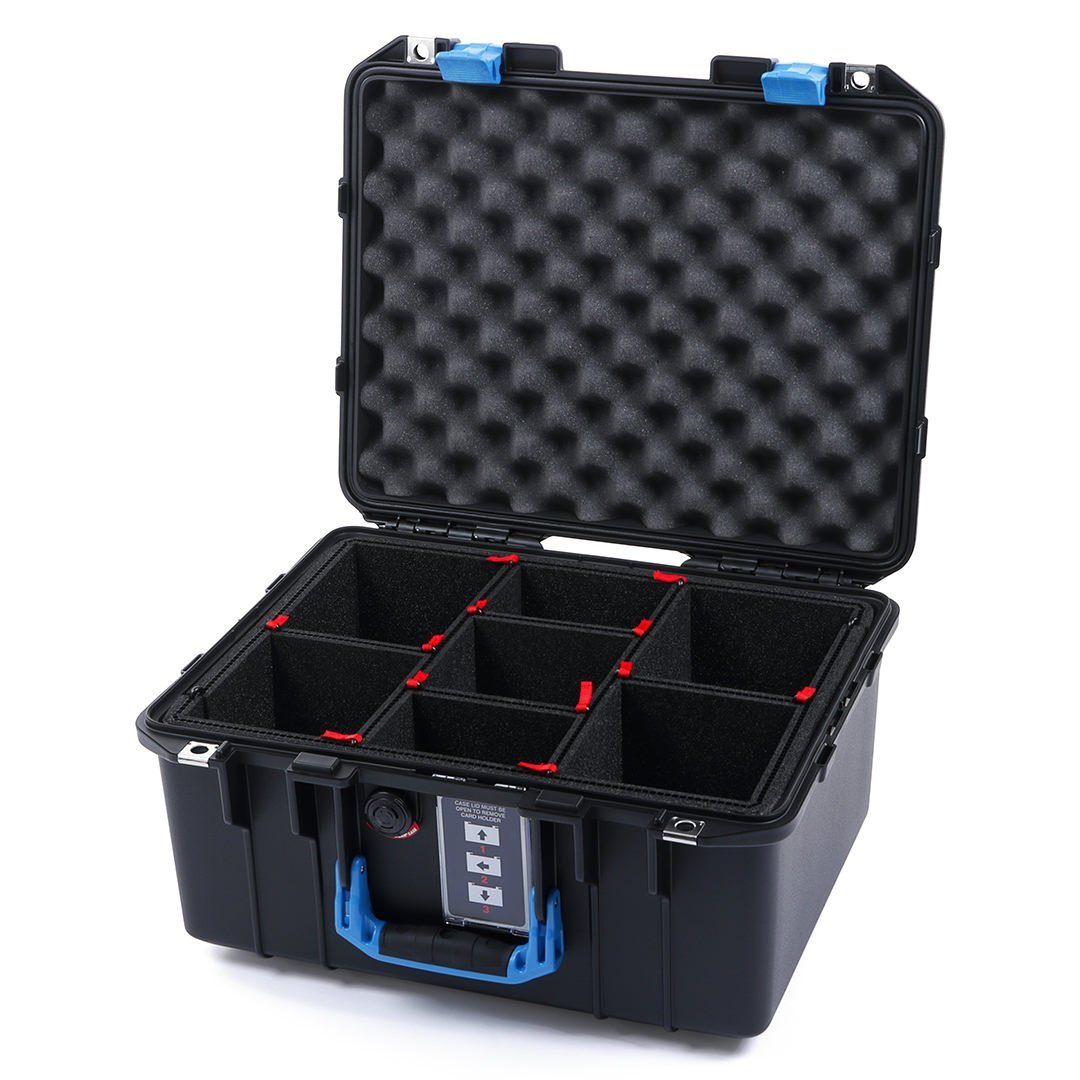 Pelican 1507 Air Case, Black with Blue Handle & Latches