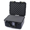 Pelican 1507 Air Case, Black with OD Green Handle & Latches Pick & Pluck Foam with Convolute Lid Foam ColorCase 015070-0001-110-130