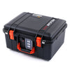 Pelican 1507 Air Case, Black with Orange Handle & Latches ColorCase