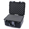 Pelican 1507 Air Case, Black with Silver Handle & Latches Pick & Pluck Foam with Convolute Lid Foam ColorCase 015070-0001-110-180
