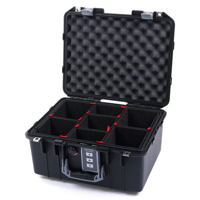 Pelican 1507 Air Case, Black with Silver Handle & Latches TrekPak Divider System with Convolute Lid Foam ColorCase 015070-0020-110-180
