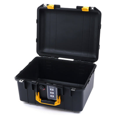 Pelican 1507 Air Case, Black with Yellow Handle & Latches ColorCase