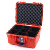 Pelican 1507 Air Case, Orange with Red Handle & Latches TrekPak Divider System with Convolute Lid Foam ColorCase 015070-0020-150-320