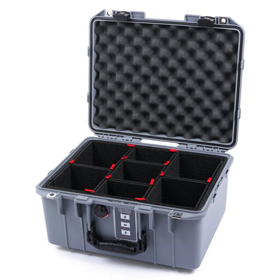 Pelican 1507 Air Case, Silver with Black Handle & Latches TrekPak Divider System with Convolute Lid Foam ColorCase 015070-0020-180-110
