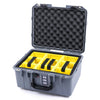 Pelican 1507 Air Case, Silver with Black Handle & Latches Yellow Padded Microfiber Dividers with Convolute Lid Foam ColorCase 015070-0010-180-110