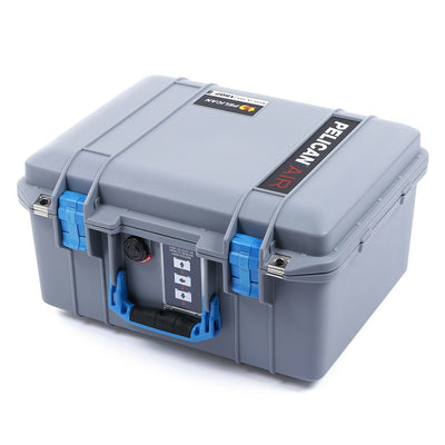 Pelican 1507 Air Case, Silver with Blue Handle & Latches ColorCase