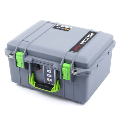 Pelican 1507 Air Case, Silver with Lime Green Handle & Latches ColorCase