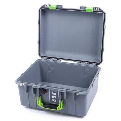 Pelican 1507 Air Case, Silver with Lime Green Handle & Latches None (Case Only) ColorCase 015070-0000-180-300