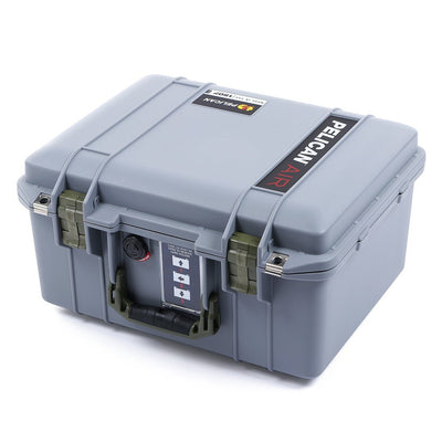 Pelican 1507 Air Case, Silver with OD Green Handle & Latches ColorCase