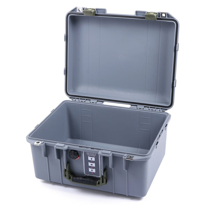Pelican 1507 Air Case, Silver with OD Green Handle & Latches ColorCase 