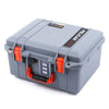 Pelican 1507 Air Case, Silver with Orange Handle & Latches ColorCase