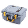 Pelican 1507 Air Case, Silver with Yellow Handle & Latches ColorCase