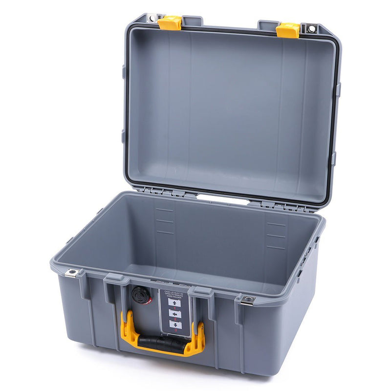 Pelican 1507 Air Case, Silver with Yellow Handle & Latches ColorCase 