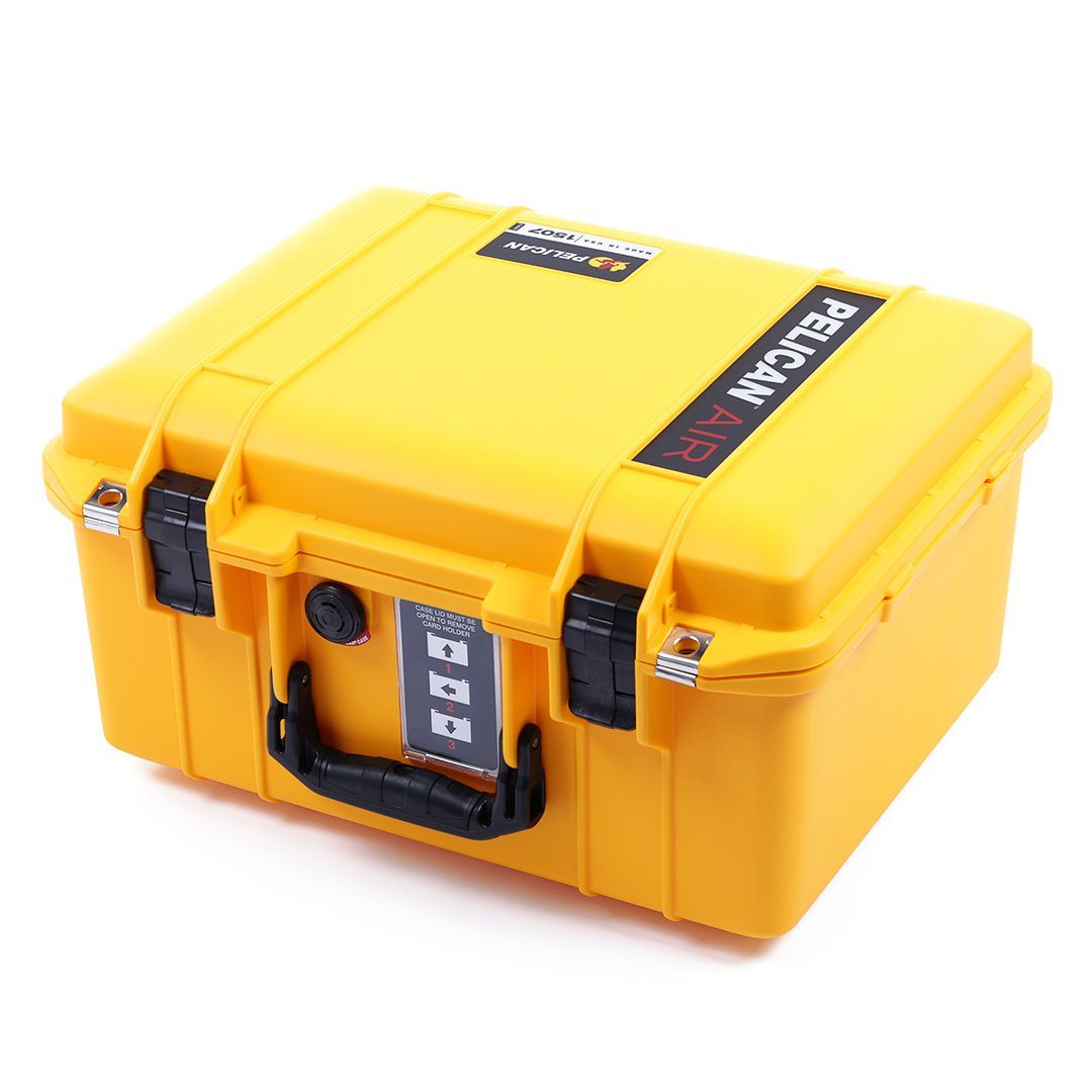 Pelican 1507 Air Case, Yellow with Black Handle & Latches ColorCase 