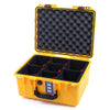 Pelican 1507 Air Case, Yellow with Black Handle & Latches TrekPak Divider System with Convolute Lid Foam ColorCase 015070-0020-240-110