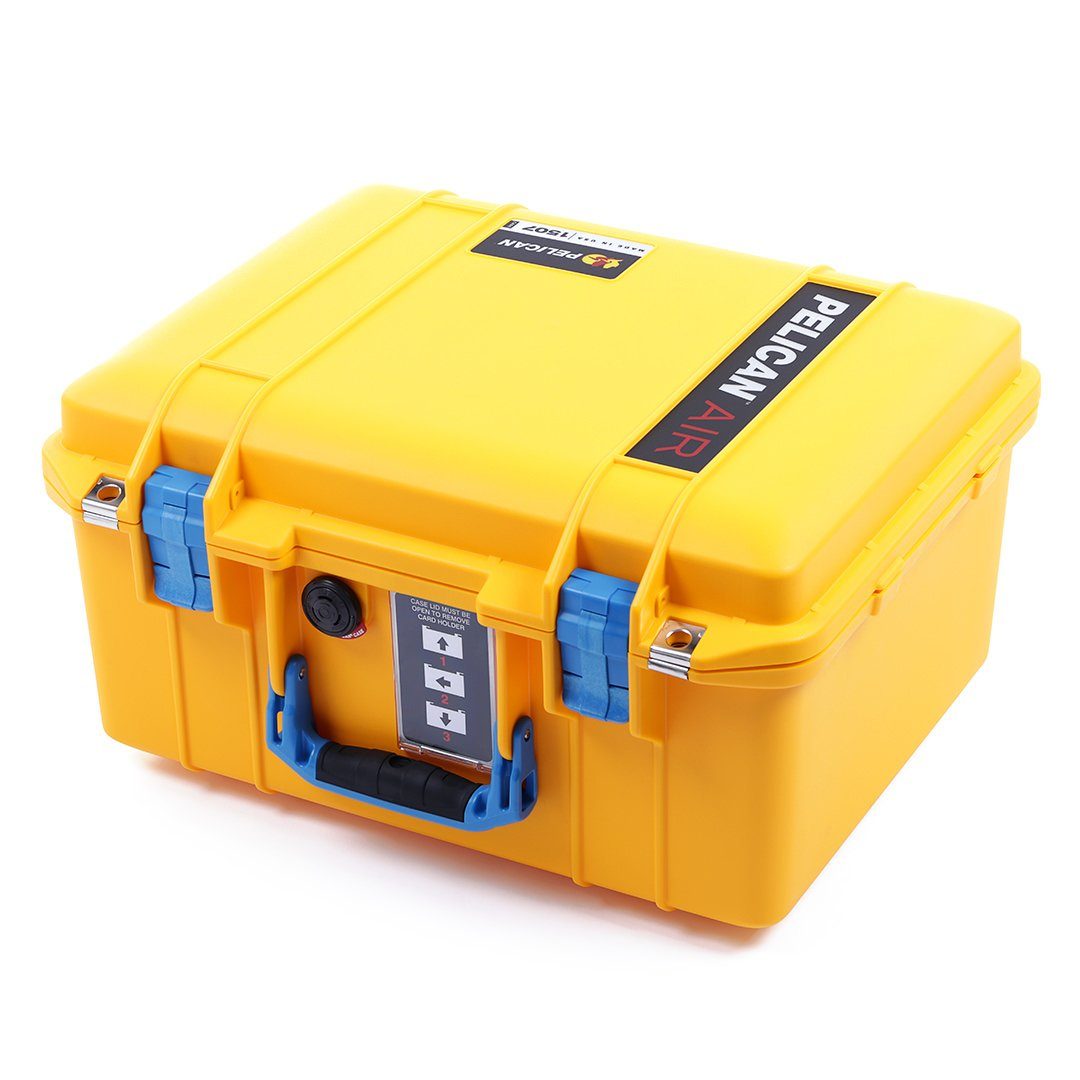 Pelican 1507 Air Case, Yellow with Blue Handle & Latches ColorCase 