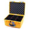 Pelican 1507 Air Case, Yellow with Blue Handle & Latches TrekPak Divider System with Convolute Lid Foam ColorCase 015070-0020-240-120
