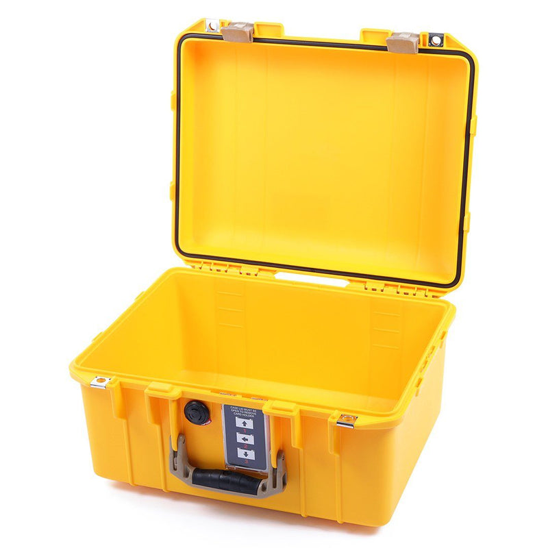Pelican 1507 Air Case, Yellow with Desert Tan Handle & Latches ColorCase 