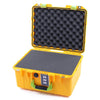 Pelican 1507 Air Case, Yellow with Lime Green Handle & Latches Pick & Pluck Foam with Convolute Lid Foam ColorCase 015070-0001-240-300